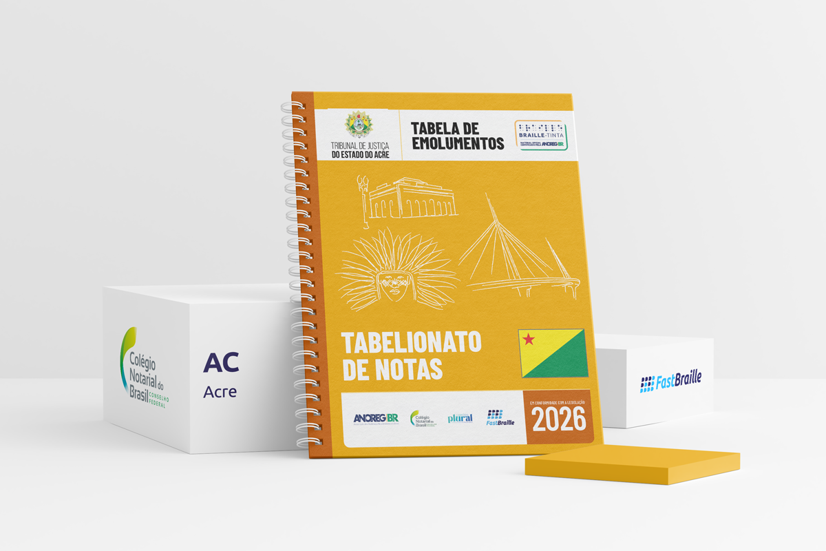 Tabela de Emolumentos 2026 - versão tinta-braille - Tabelionato de Notas - Acre