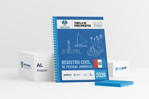 Tabela de Emolumentos 2026 - versão tinta-braille - Registro Civil de Pessoas Jurídicas - Alagoas