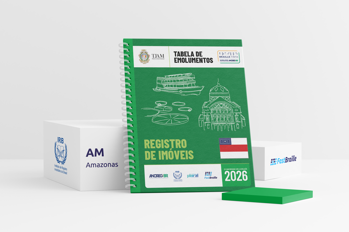 Tabela de Emolumentos 2026 - versão tinta-braille - Registro de Imóveis - Amazonas