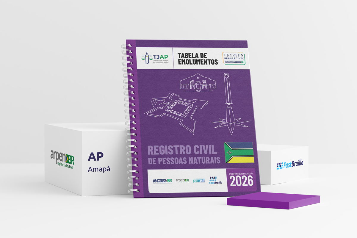 Tabela de Emolumentos 2026 - versão tinta-braille - Registro Civil de Pessoas Naturais - Amapá