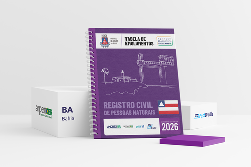 Tabela de Emolumentos 2026 - versão tinta-braille - Registro Civil de Pessoas Naturais - Bahia