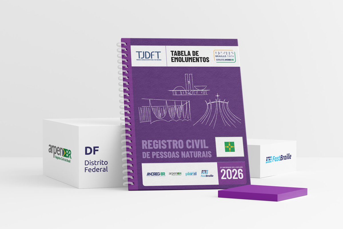 Tabela de Emolumentos 2026 - versão tinta-braille - Registro Civil de Pessoas Naturais - Distrito Federal