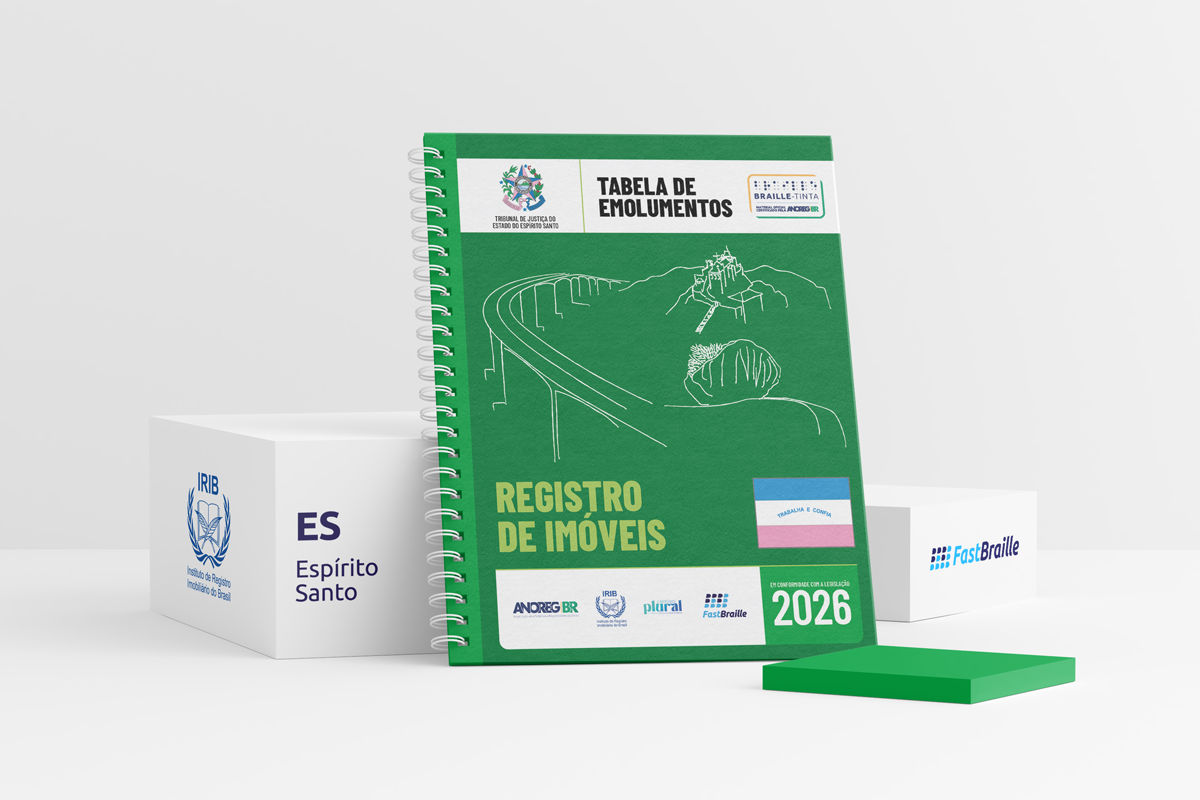 Tabela de Emolumentos 2026 - versão tinta-braille - Registro de Imóveis - Espírito Santo