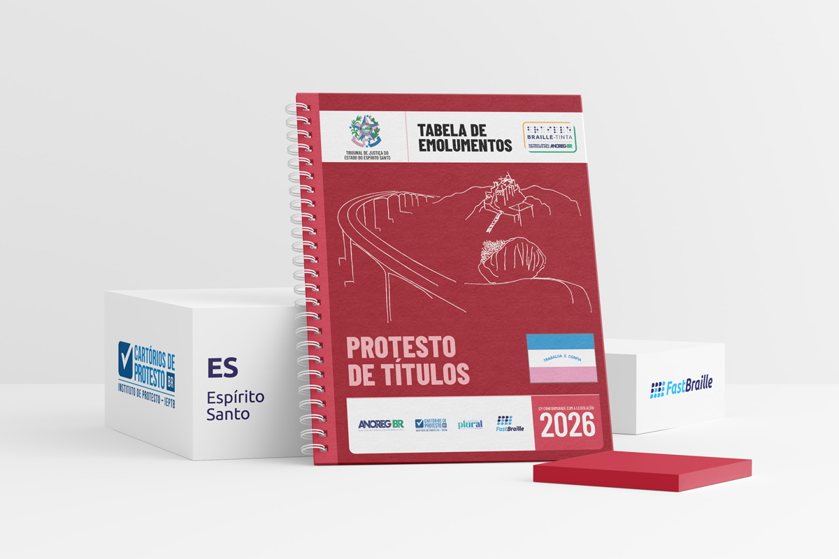 Tabela de Emolumentos 2026 - versão tinta-braille - Protesto de Títulos - Espírito Santo