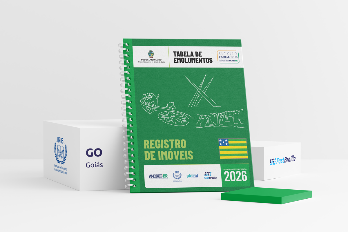 Tabela de Emolumentos 2026 - versão tinta-braille - Registro de Imóveis - Goiás