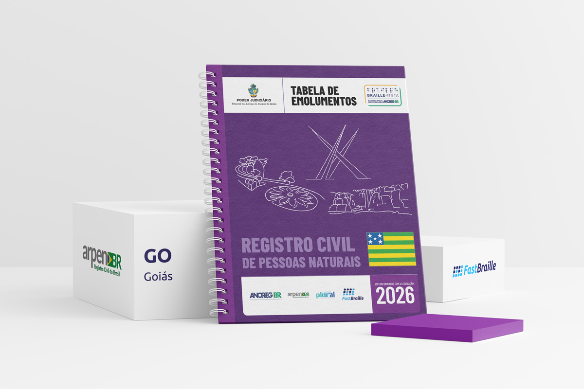 Tabela de Emolumentos 2026 - versão tinta-braille - Registro Civil de Pessoas Naturais - Goiás