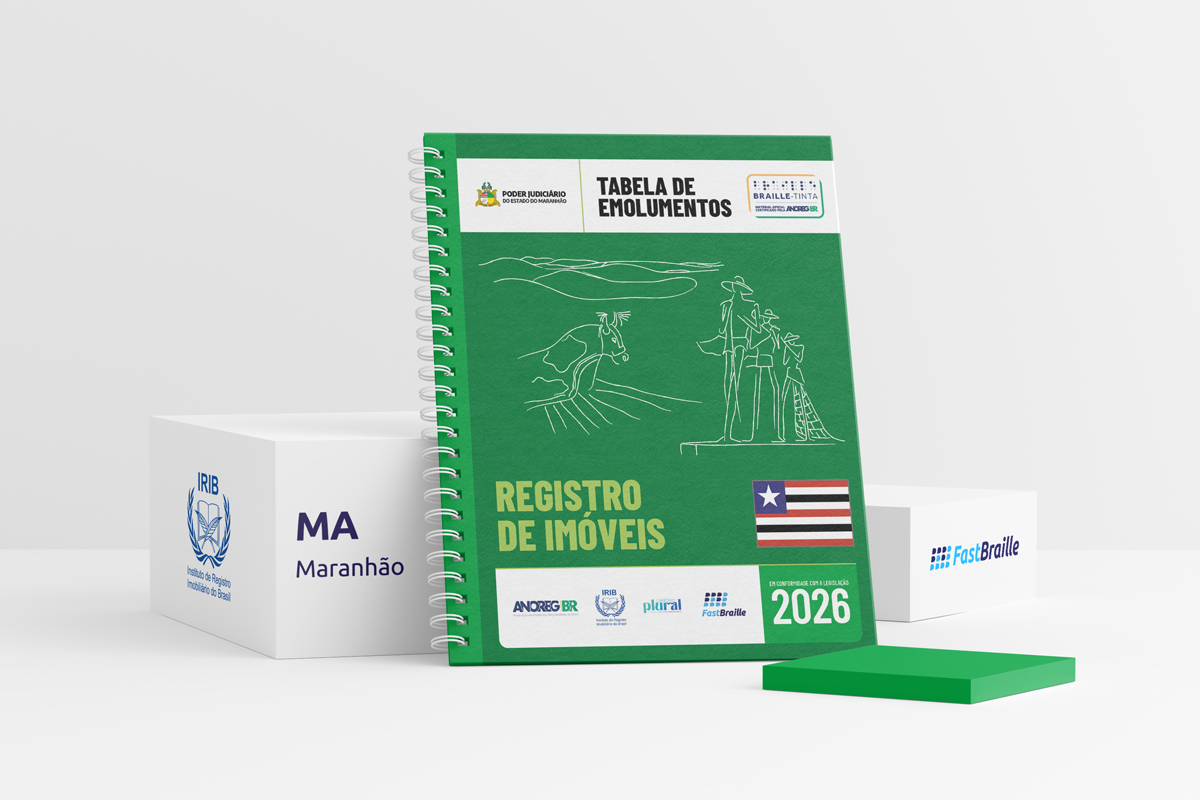 Tabela de Emolumentos 2026 - versão tinta-braille - Registro de Imóveis - Maranhão