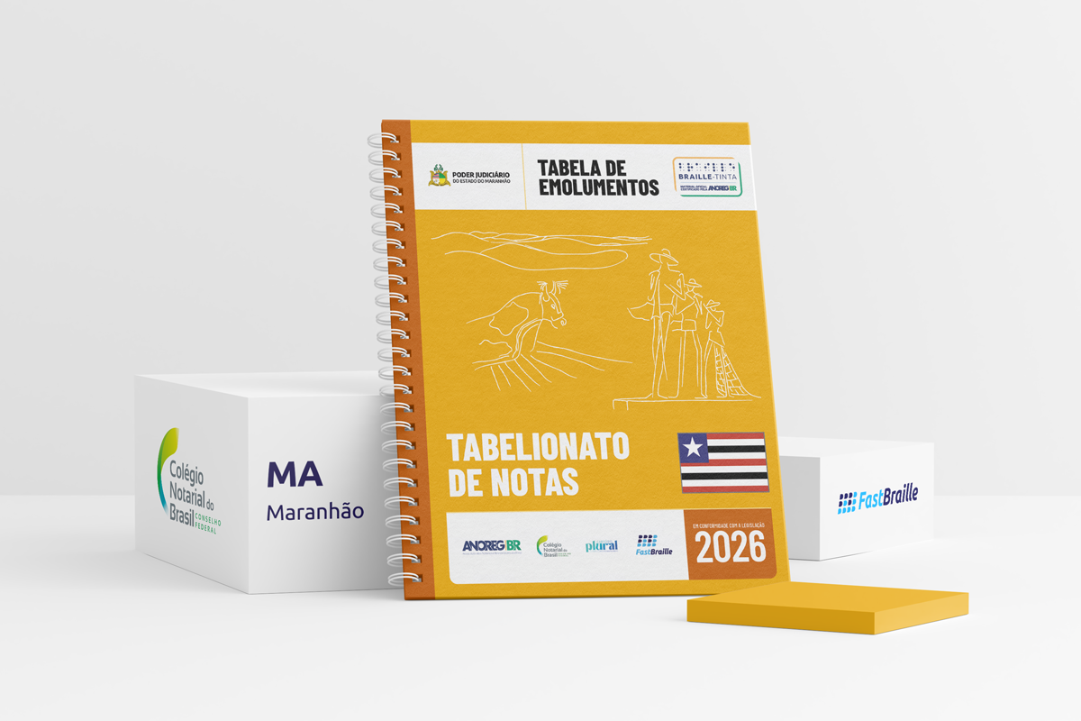 Tabela de Emolumentos 2026 - versão tinta-braille - Tabelionato de Notas - Maranhão