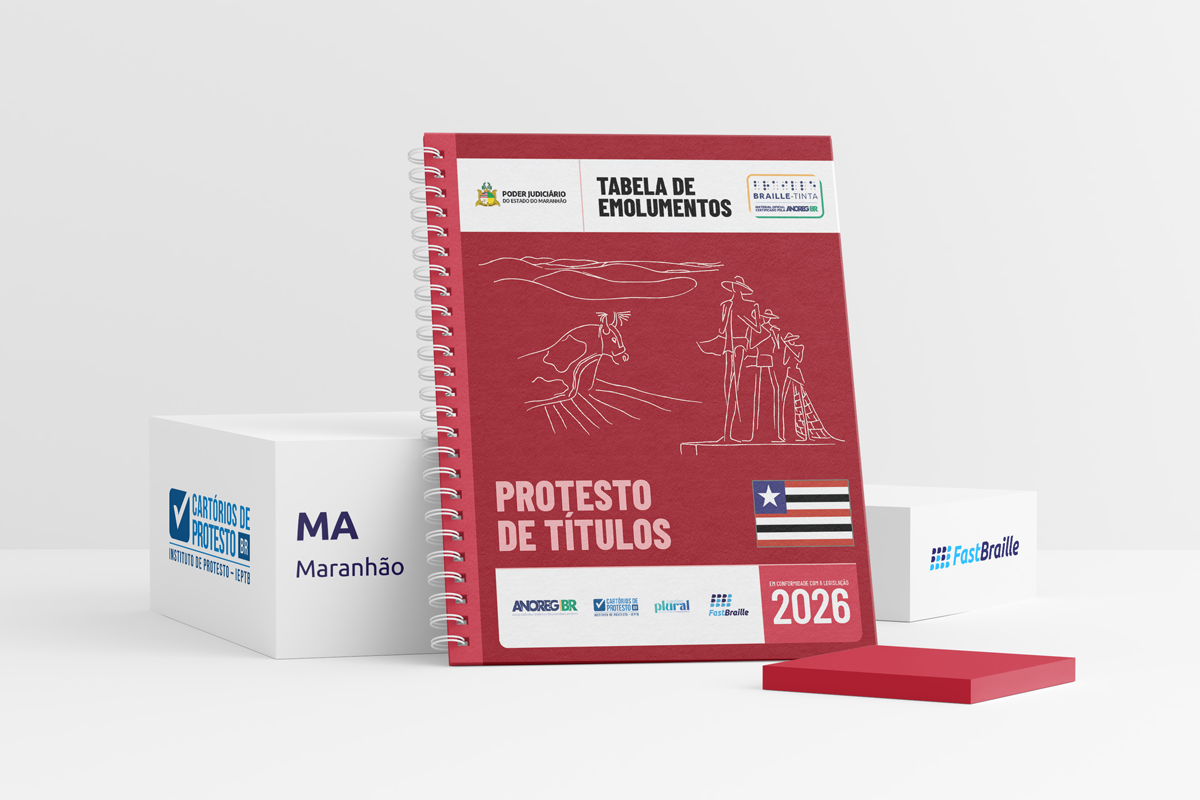 Tabela de Emolumentos 2026 - versão tinta-braille - Protesto de Títulos - Maranhão