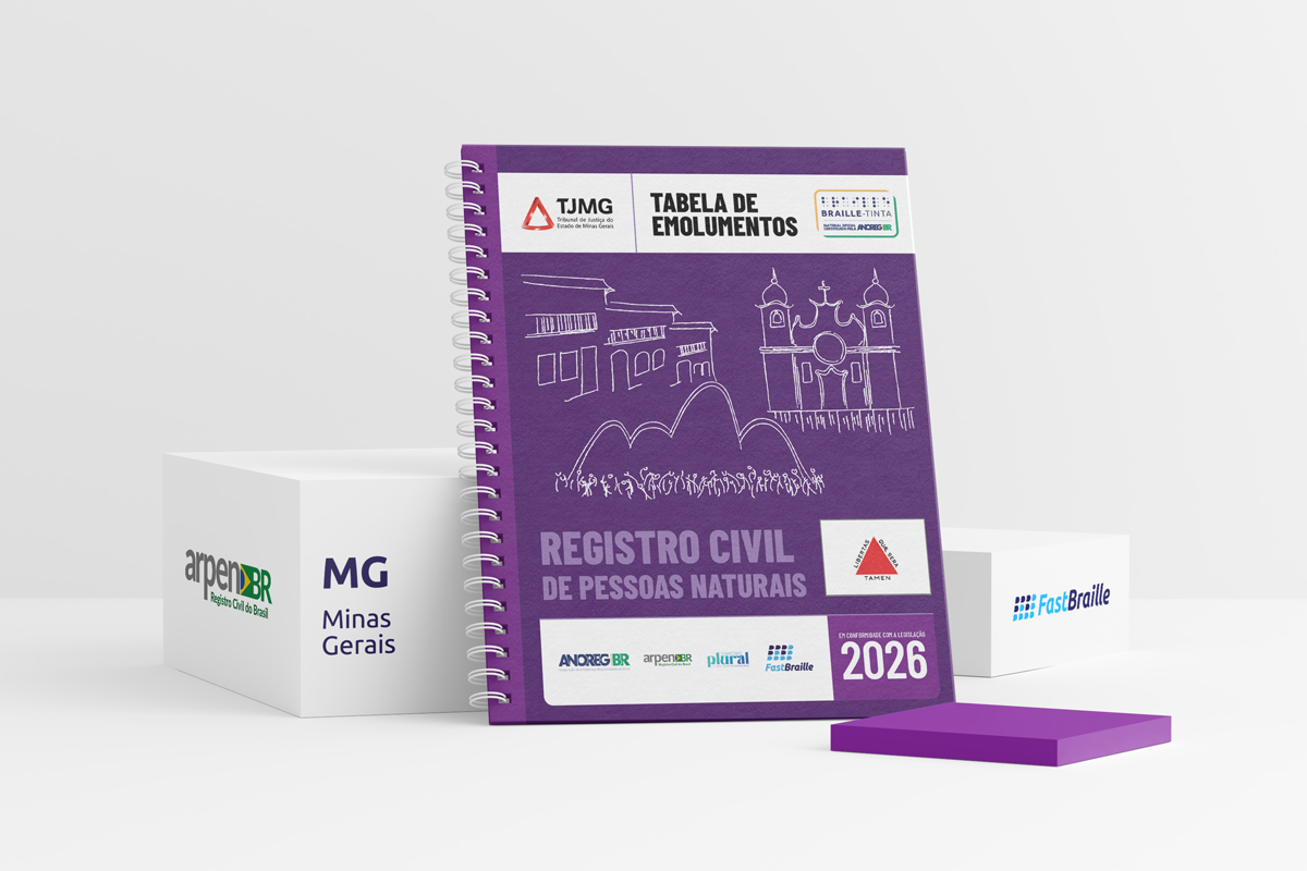 Tabela de Emolumentos 2026 - versão tinta-braille - Registro Civil de Pessoas Naturais - Minas Gerais
