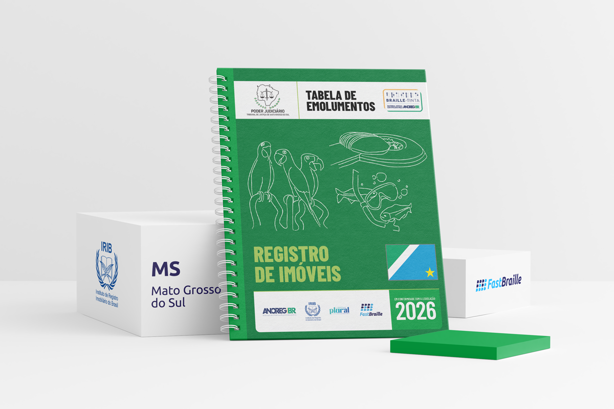 Tabela de Emolumentos 2026 - versão tinta-braille - Registro de Imóveis - Mato Grosso do Sul