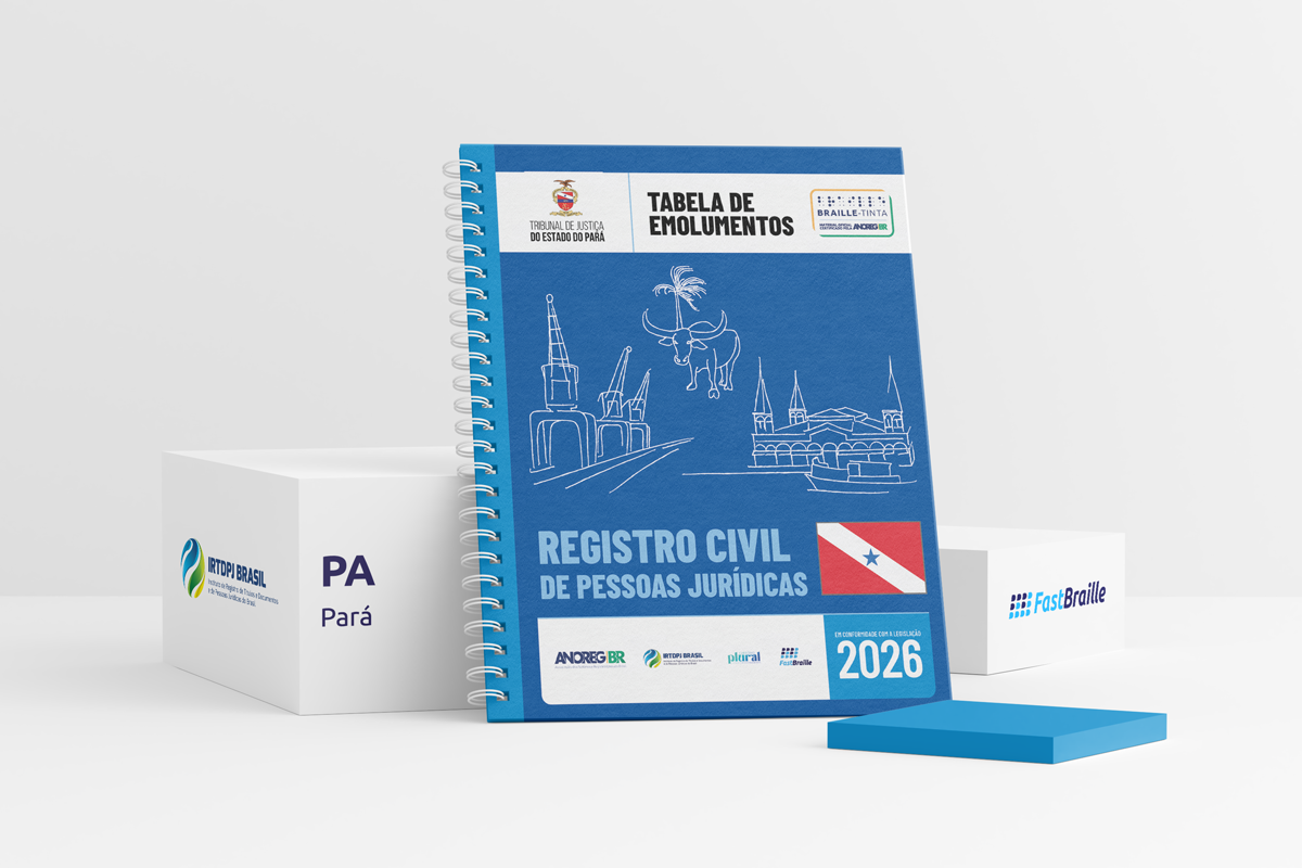 Tabela de Emolumentos 2026 - versão tinta-braille - Registro Civil de Pessoas Jurídicas - Pará
