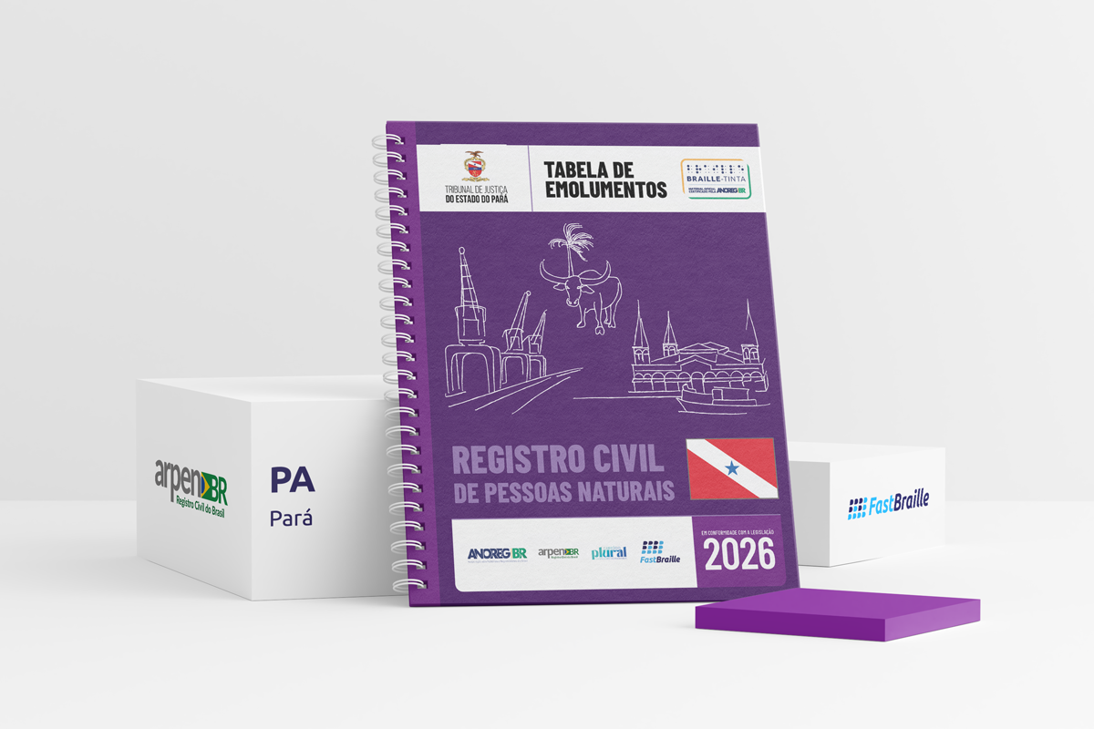 Tabela de Emolumentos 2026 - versão tinta-braille - Registro Civil de Pessoas Naturais - Pará