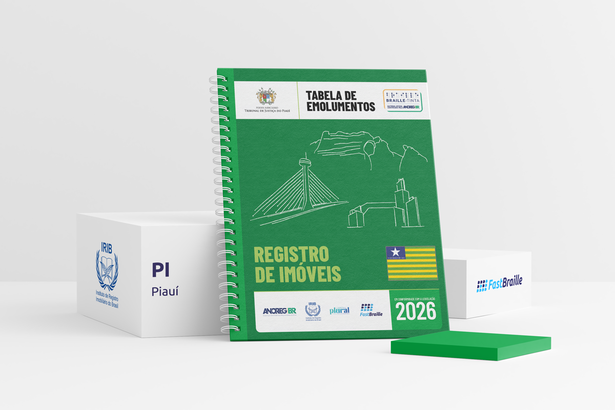 Tabela de Emolumentos 2026 - versão tinta-braille - Registro de Imóveis - Piauí
