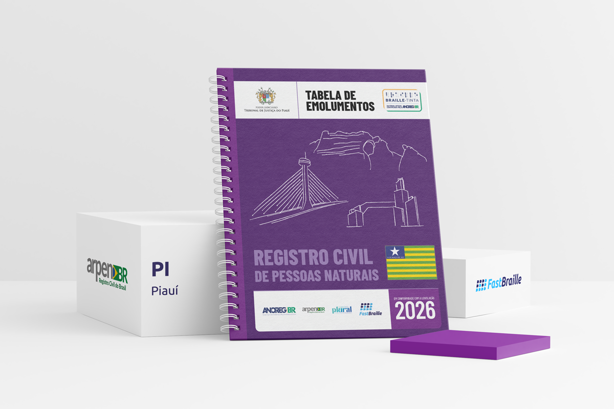 Tabela de Emolumentos 2026 - versão tinta-braille - Registro Civil de Pessoas Naturais - Piauí