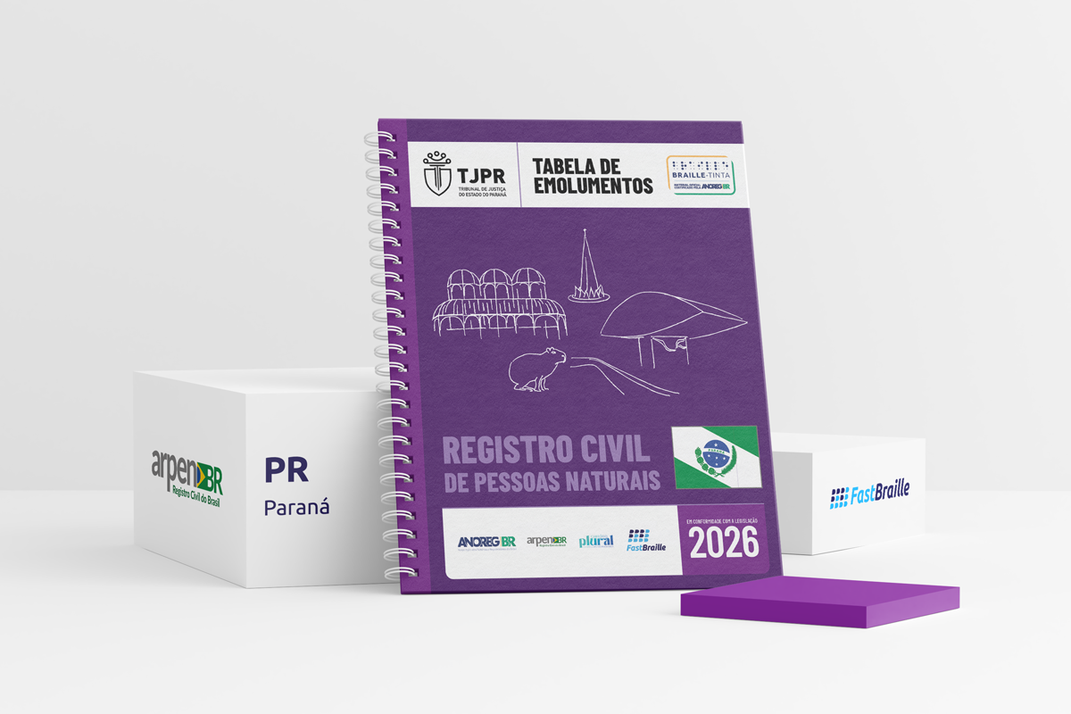 Tabela de Emolumentos 2026 - versão tinta-braille - Registro Civil de Pessoas Naturais - Paraná