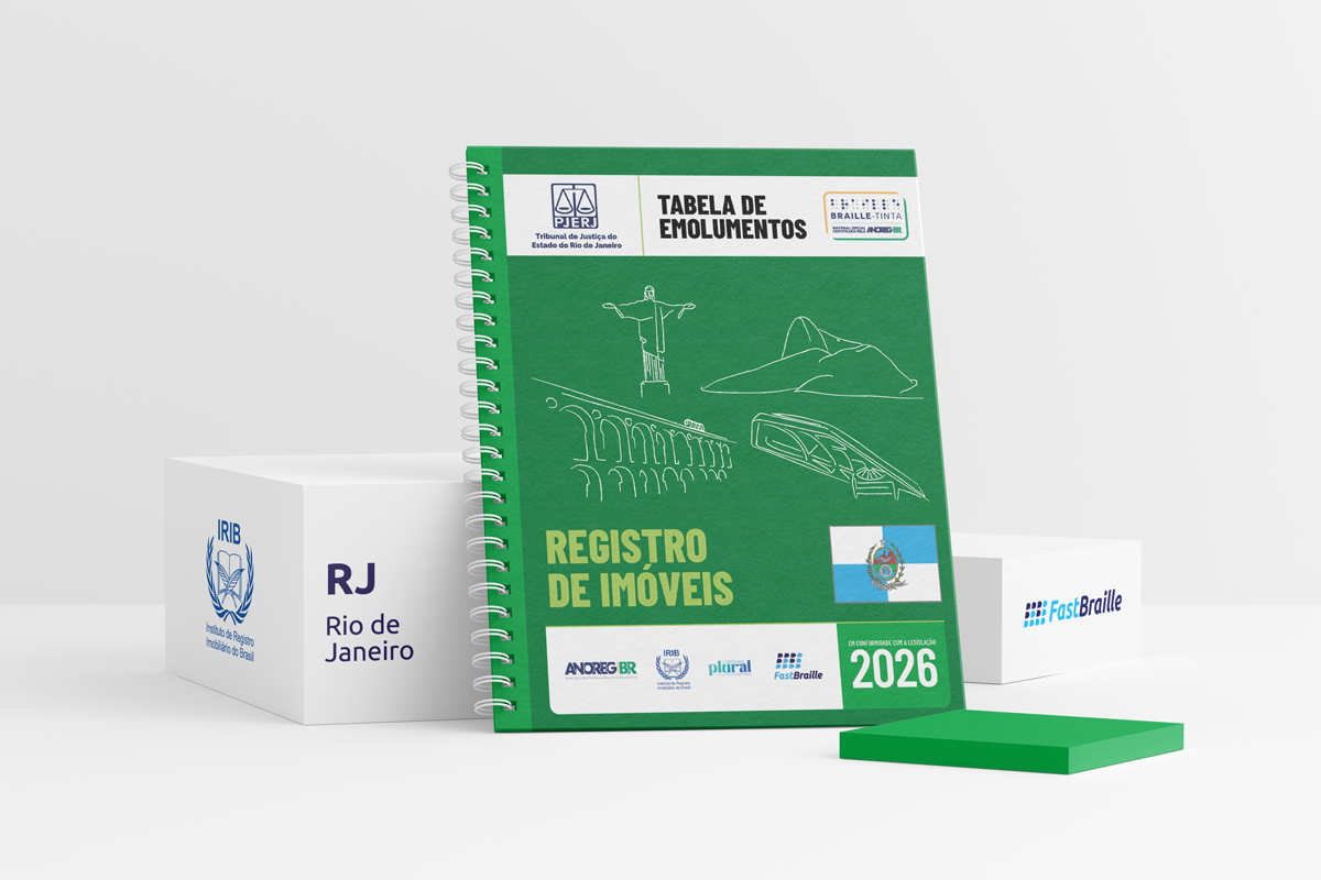 Tabela de Emolumentos 2026 - versão tinta-braille - Registro de Imóveis - Rio de Janeiro