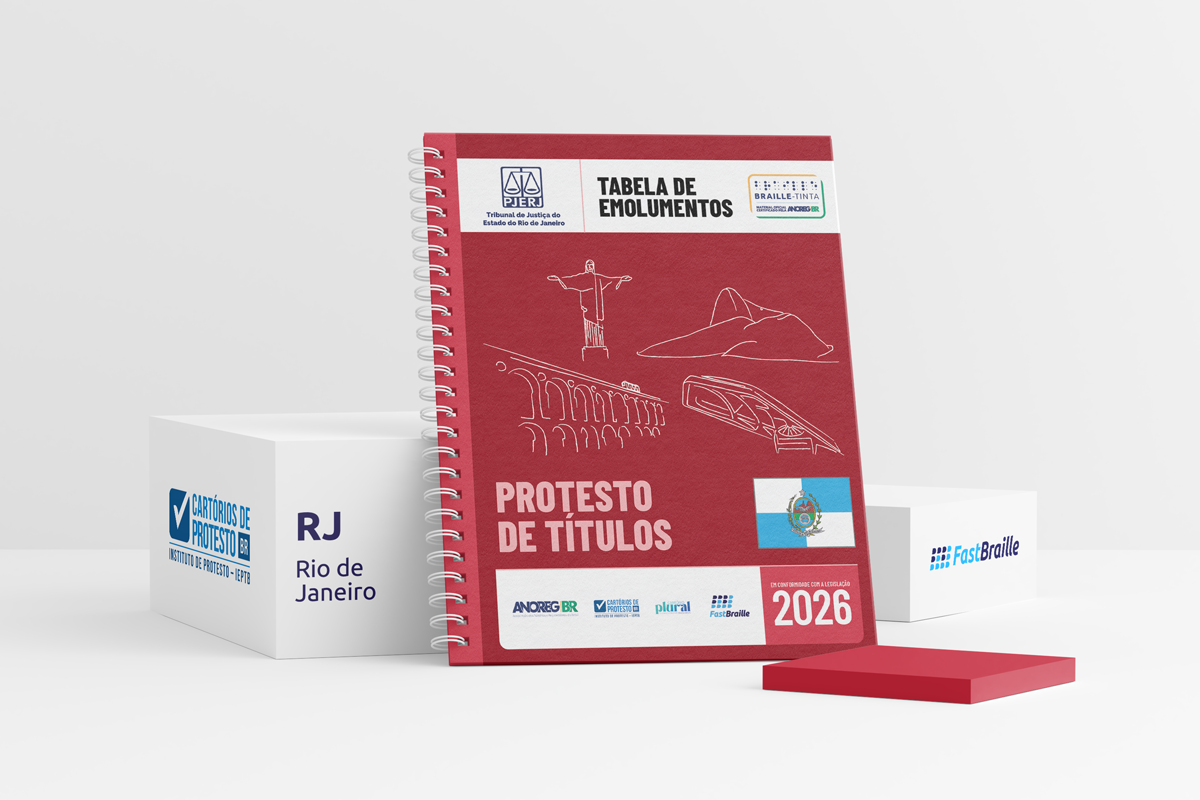 Tabela de Emolumentos 2026 - versão tinta-braille - Protesto de Títulos - Rio de Janeiro