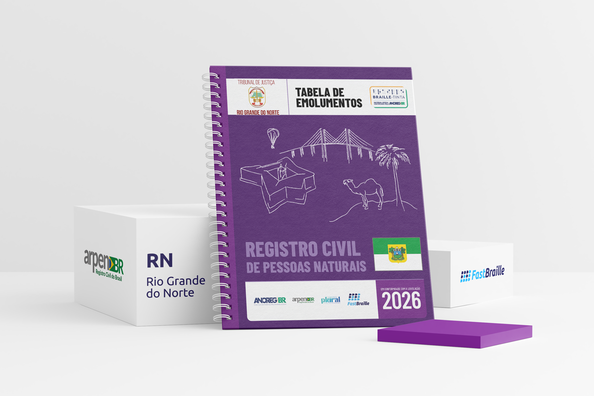 Tabela de Emolumentos 2026 - versão tinta-braille - Registro Civil de Pessoas Naturais - Rio Grande do Norte