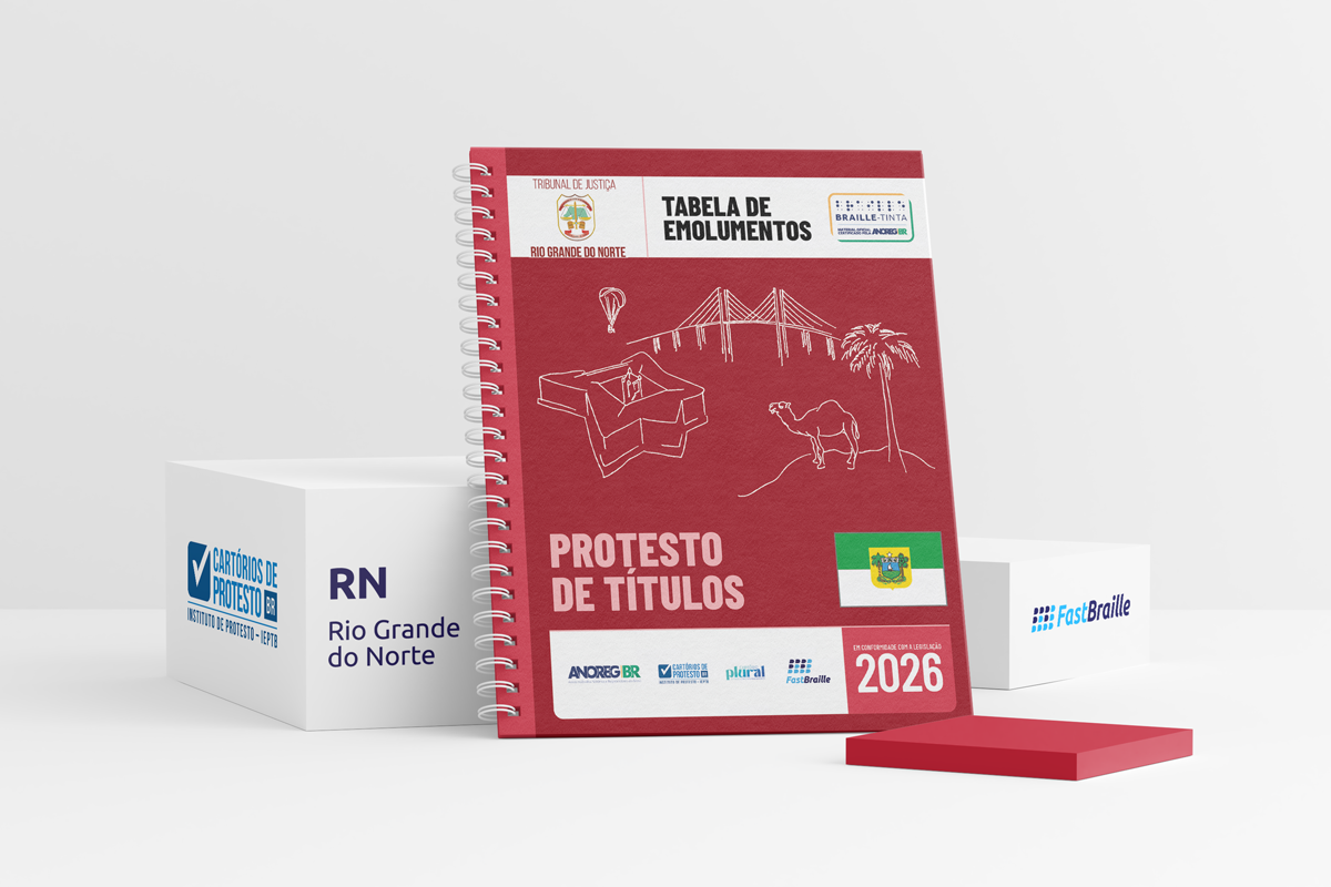 Tabela de Emolumentos 2026 - versão tinta-braille - Protesto de Títulos - Rio Grande do Norte