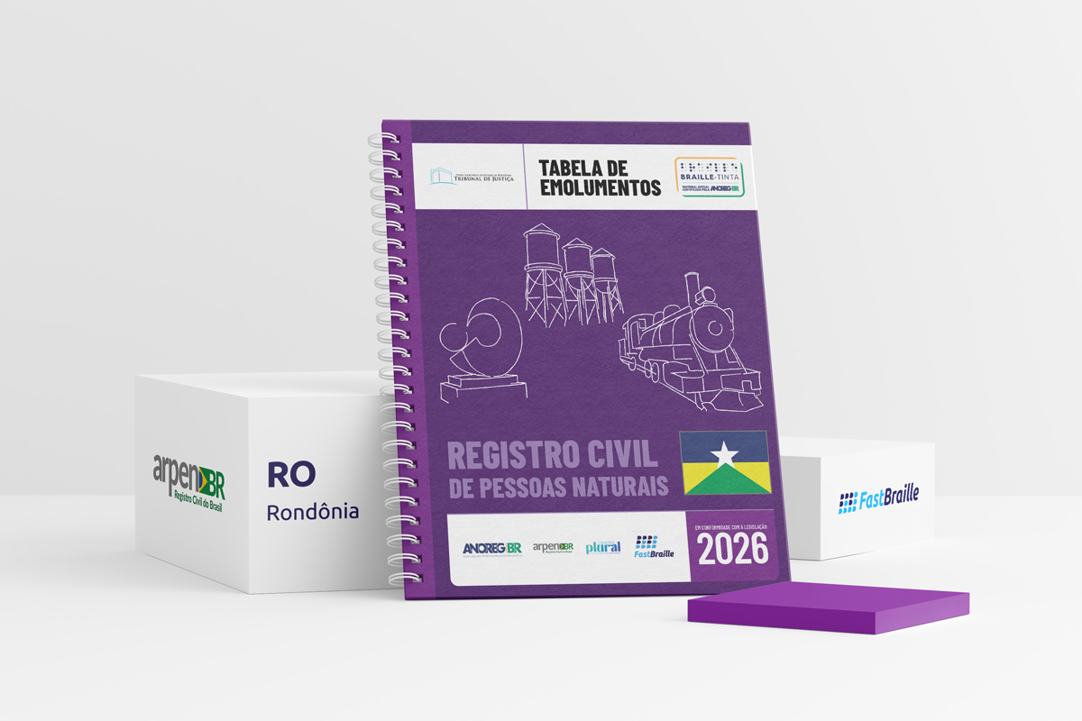 Tabela de Emolumentos 2026 - versão tinta-braille - Registro Civil de Pessoas Naturais - Rondônia