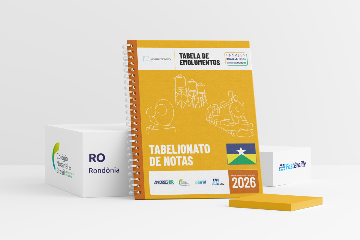 Tabela de Emolumentos 2026 - versão tinta-braille - Tabelionato de Notas - Rondônia