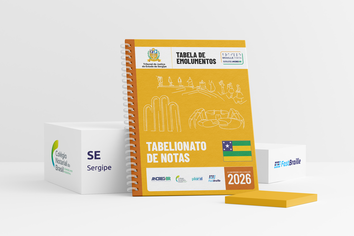 Tabela de Emolumentos 2026 - versão tinta-braille - Tabelionato de Notas - Sergipe
