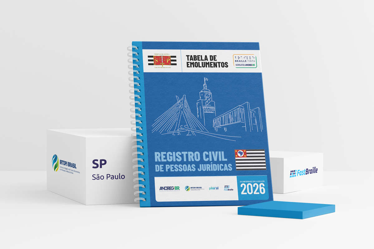 Tabela de Emolumentos 2026 - versão tinta-braille - Registro Civil de Pessoas Jurídicas - São Paulo