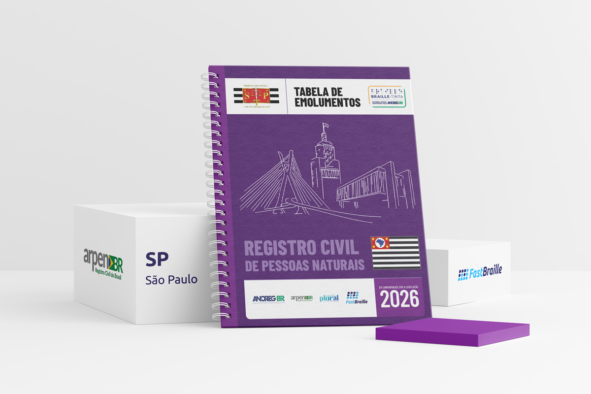 Tabela de Emolumentos 2026 - versão tinta-braille - Registro Civil de Pessoas Naturais - São Paulo