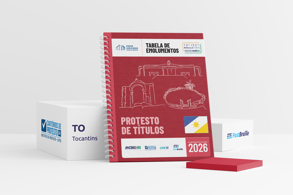 Tabela de Emolumentos 2026 - versão tinta-braille - Protesto de Títulos - Tocantins